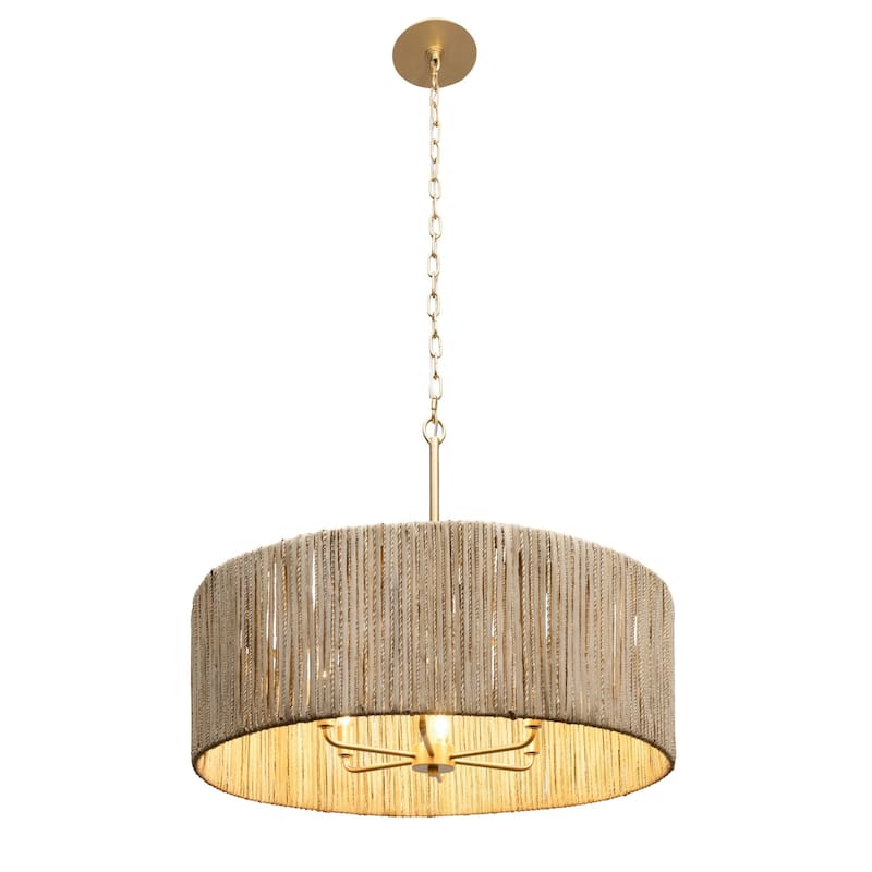 Smithsonian Jacob's Ladder 6-Light 28" Diameter Pendant with Handwoven Shade - N/A