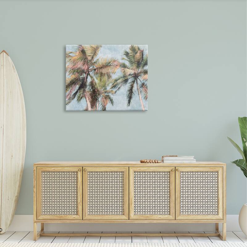 Stupell Tall Looming Breezy Palm Trees Stretched Canvas Wall Art, Design by Nina Blue