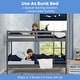 preview thumbnail 3 of 26, Convertible Twin Over Twin Wood Bunk Bed With Ladder And Guardrails