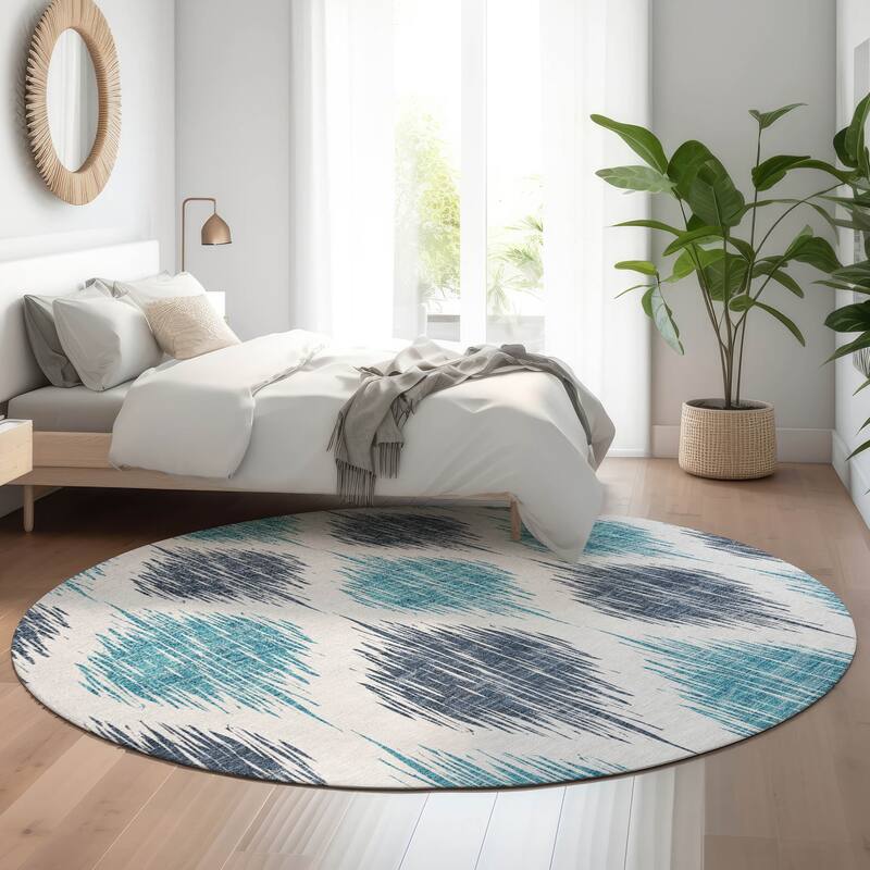 Premium Washable Super Soft Mayfield Rug - Blue - 8' x 8'