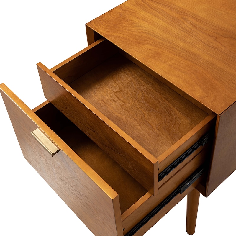 Isabel Mid-Century 2 - Drawer Wood End Table by HULALA HOME