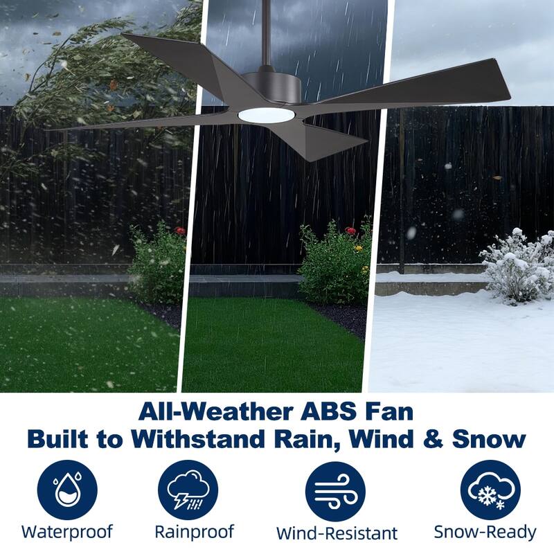 MLiAN 54 In. 4 -ABS Blades Wet Rated Outdoor Ceiling Fan with Remote