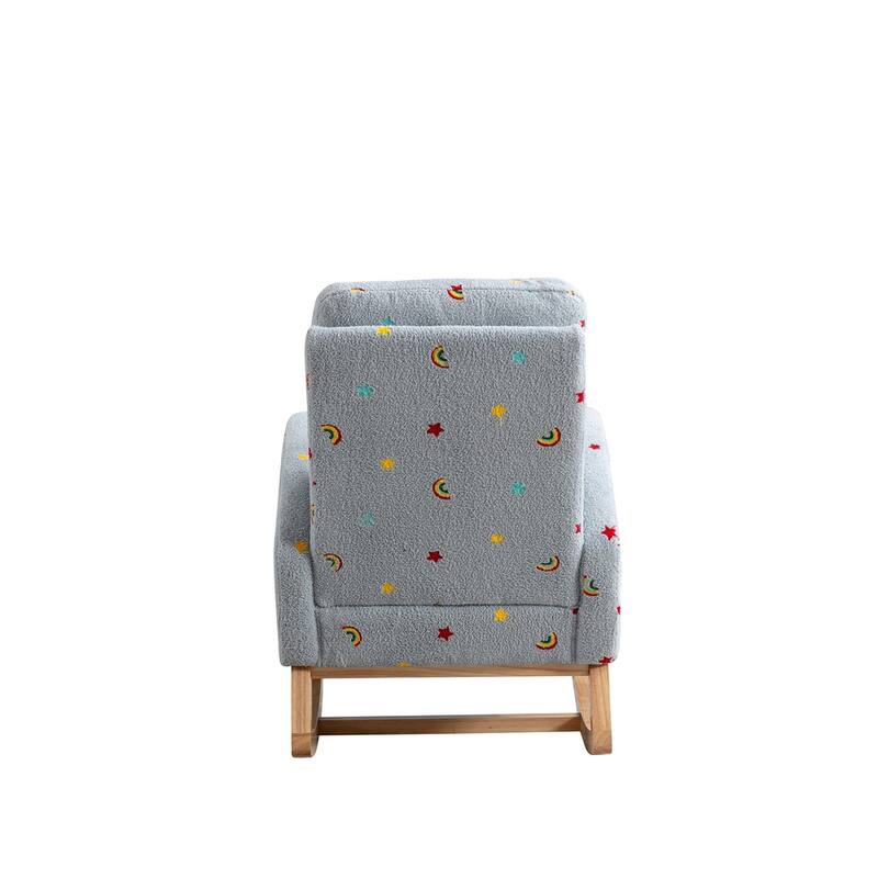 Mid Century Accent Rocker Armchair With Side Pocket