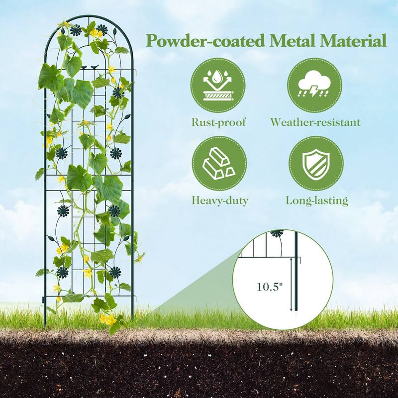 Costway 2 Pack Rustproof Metal Garden Trellis 71" x 20" Wire Lattice - See Details
