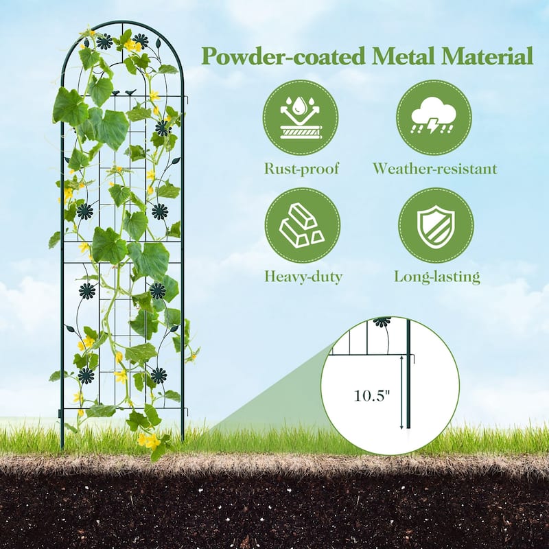 Costway 4 Pack Rustproof Metal Garden Trellis 71" x 20" Wire Lattice - See Details
