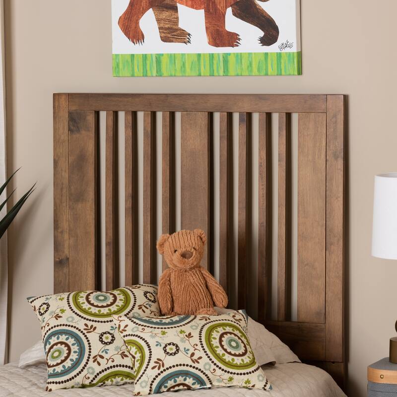Harena Transitional Ash Walnut Finished Wood Headboard