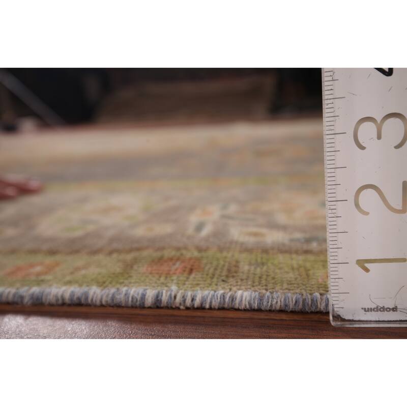 Gray Distressed Tabriz Vintage Persian Rug Hand-Knotted Wool Carpet - 6'7" x 9'8"