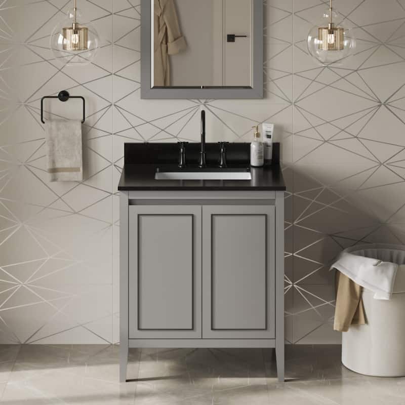 Jeffrey Alexander VKITPER30R-GRANITE Percival II 30" Free Standing - Grey / Black - Steel Finish