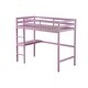 preview thumbnail 18 of 18, Elegant Twin Size Rubber Wooden Loft Kids Bed with Safety Guardrail,Built-in Desk and Ladder
