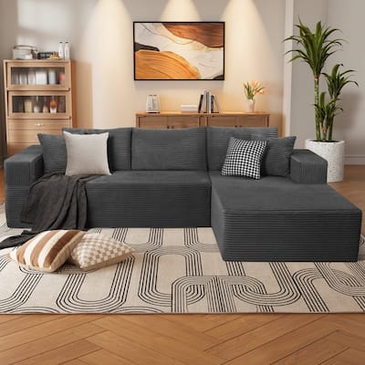 WINSOON 106" W Plush Modular Sectional Sofa with Pillows