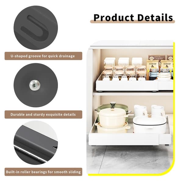 HFWYJF Blind Corner Cabinet Pull Out Organizer 15 Inch Opening,Magic Corner Base