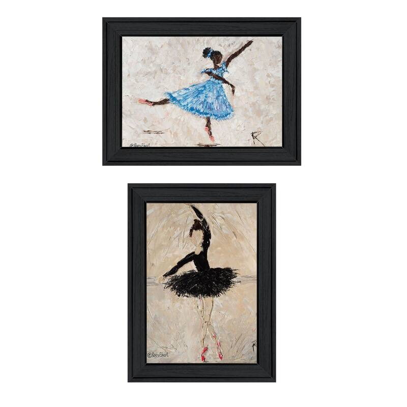 Trendy Decor 4U "Ballerina Collection" Printed Framed Wall Art by Roey Ebert - Charcoal - 19 x 15