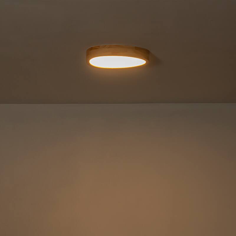 Integrated LED 5CCT Farmhouse Flush Mount Ceiling Light, 5 Color Temperature Selectable