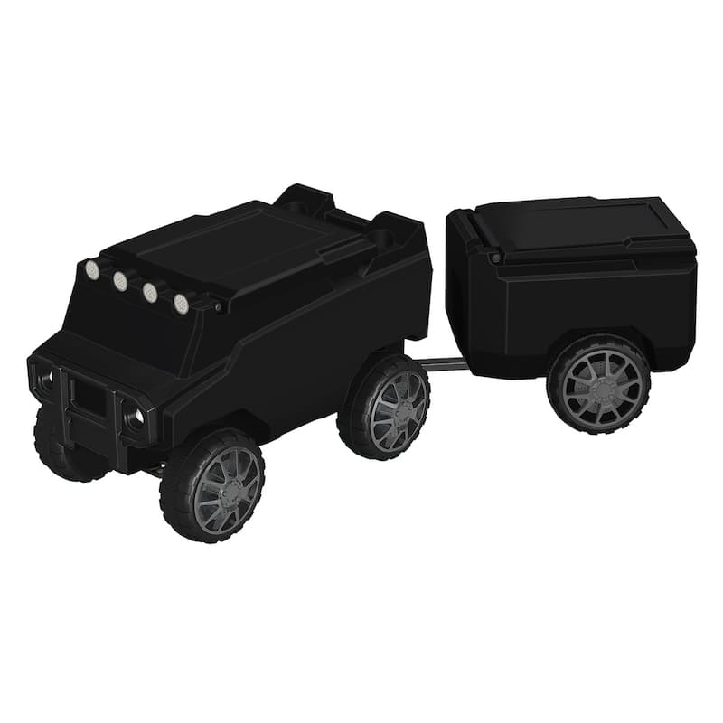 Black Cooler Trailer with White Lid
