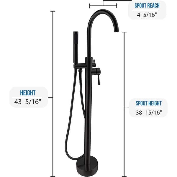 Dyconn Faucet Free Standing Tub Filler Faucet With Hand Shower Bed