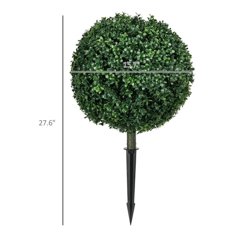 Artificial Boxwood, Set Of 2, sPherical Poplar Trees
