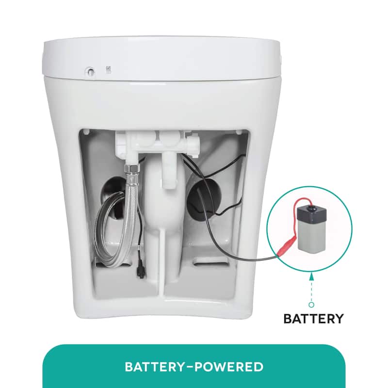Fine Fixtures Modern Battery Powered One Piece Toilet - Elongated, Touchless And Tankless Toilet