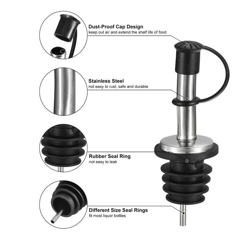 Stainless Steel Bottle Pourers, 2Pcs 90mm/3.54" Olive Oil Spout