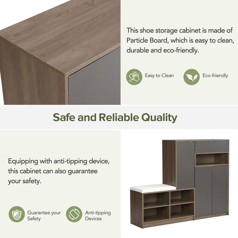 Multifunctional shoe rack with cushioned seat