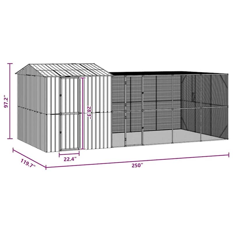 vidaXL Bird Cage Anthracite Galvanized steel