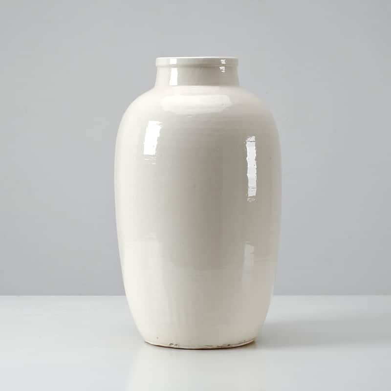 17" H Creamy White Tall Vase