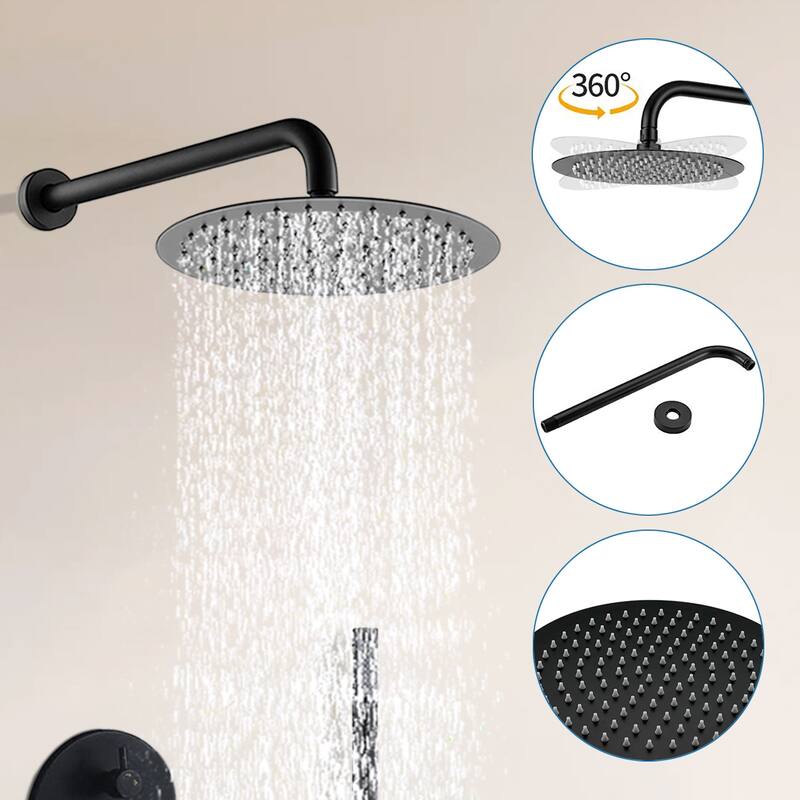 Topcraft Wall Mount Rain Shower System with Hand Shower