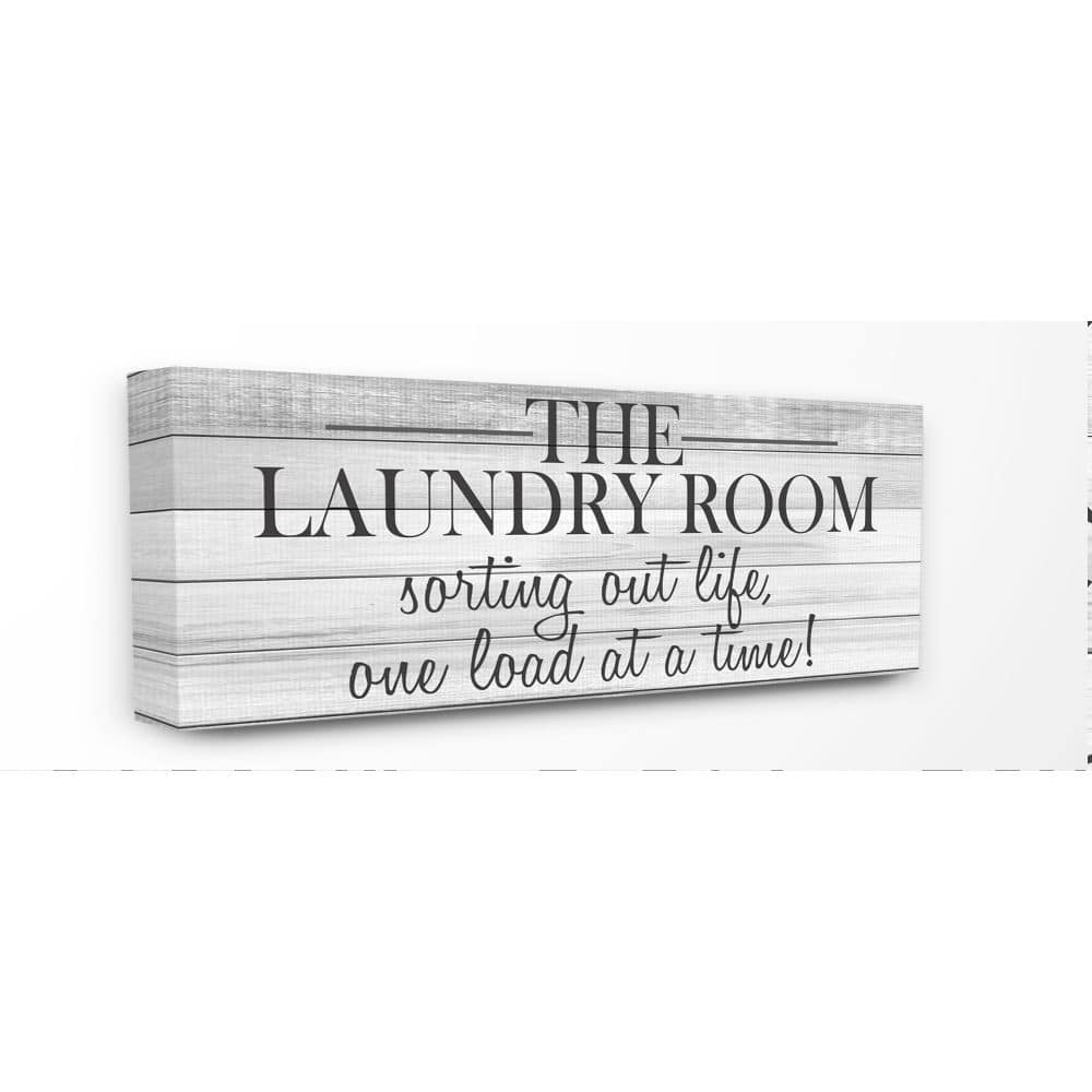 Stupell Laundry Room Funny Word Bathroom Black And White Design,10x24, Proudly Made in USA - Multi-Color