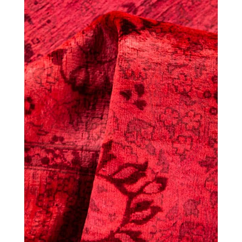 Fine Vibrance, One-of-a-Kind Hand-Knotted Runner Rug - Orange, 3' 1" x 9' 1" - 3' 1" x 9' 1"