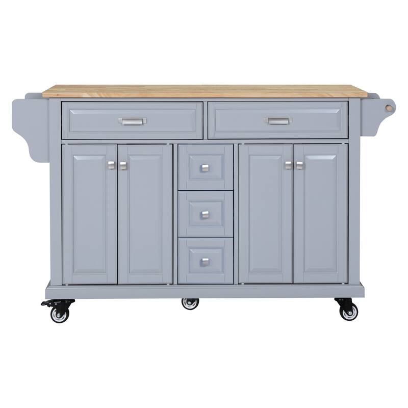 Cambridge Natural Wood Top Kitchen Island with Storage, suitable for Kitchen, dinning room