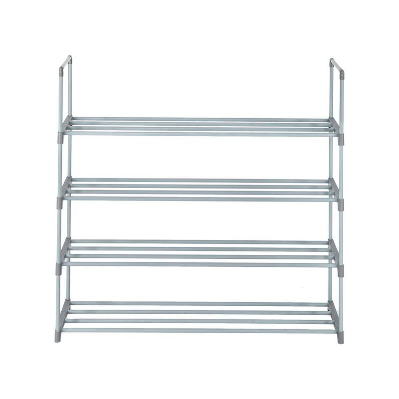 4 Tiers Shoe Rack Shoe Tower Shelf Storage Organizer(set of 2) - Grey