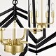 preview thumbnail 10 of 13, 18.11" Matte Black & Gold 4-Light Industrial Chandelier for Dining & Living Room (E12 Bulbs Not Included)