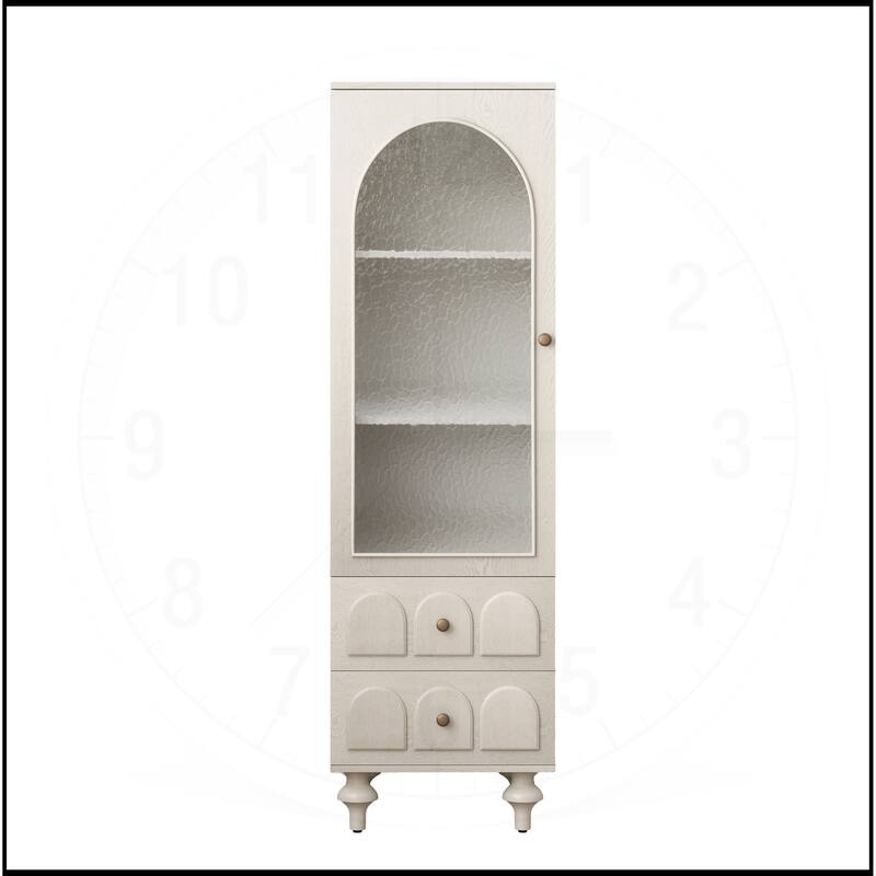 62.99" Tall Storage Display Cabinet with Tempered Glass Door