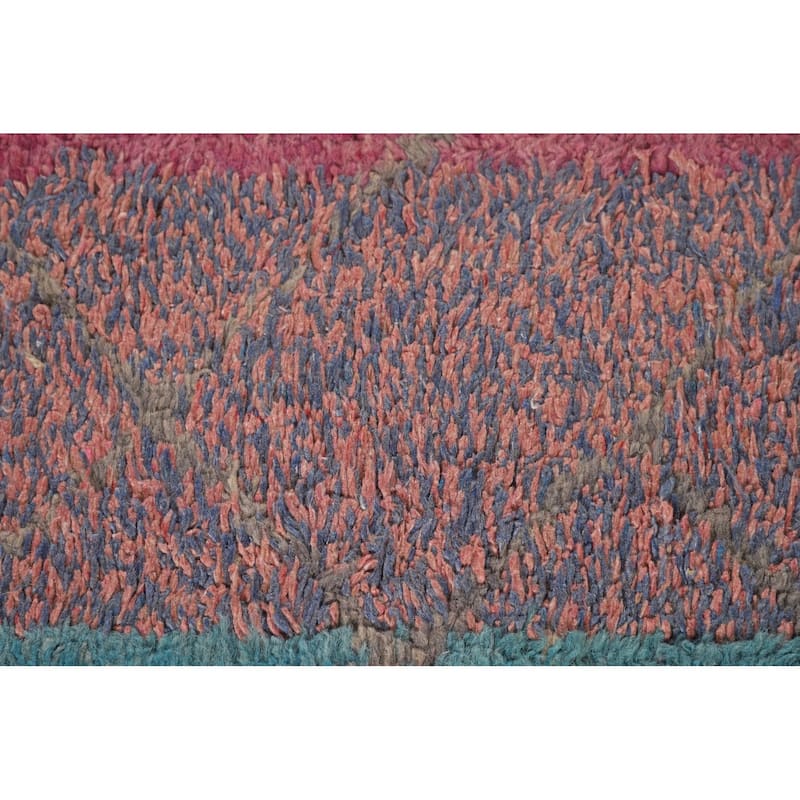 Tribal Moroccan Area Rug Hand-Knotted Oriental Wool Carpet - 6'11" x 10'9"