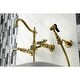 preview thumbnail 4 of 20, Heritage Wall Mount Bridge Kitchen Faucet with Brass Sprayer