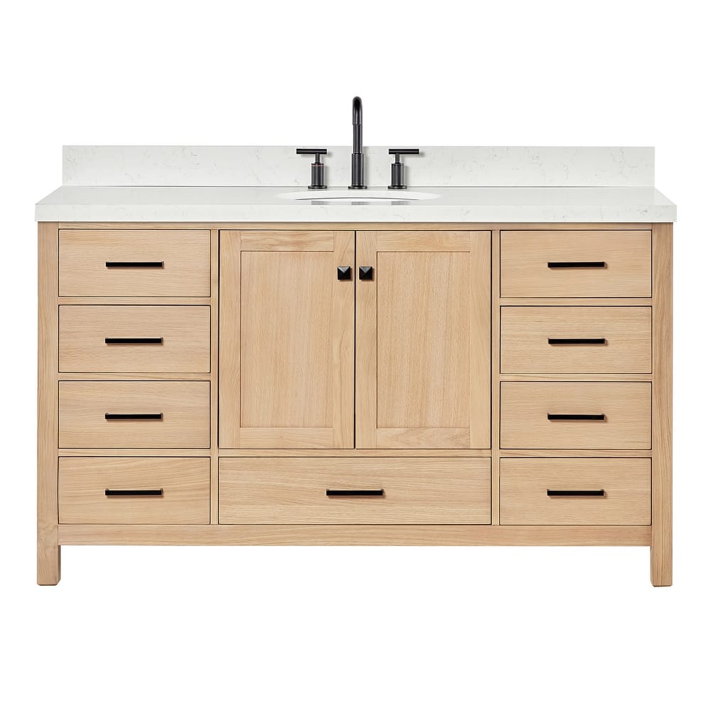Ariel A060SCQOVO Cambridge 60" Free Standing Single Basin Vanity Set