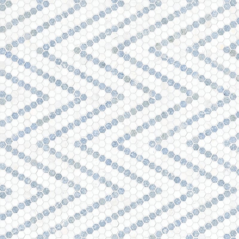 Ackland AKM-S-1X1LUP-CA 11" x 14" Marble Geometric Floor and Wall