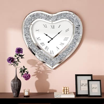 Mirrored Silver Wall Clock