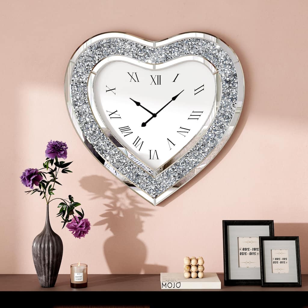 Mirrored Silver Wall Clock