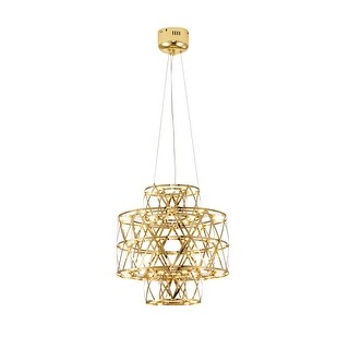 40-Light Dimmable Gold Stainless Steel LED Chandelier - Bed Bath ...