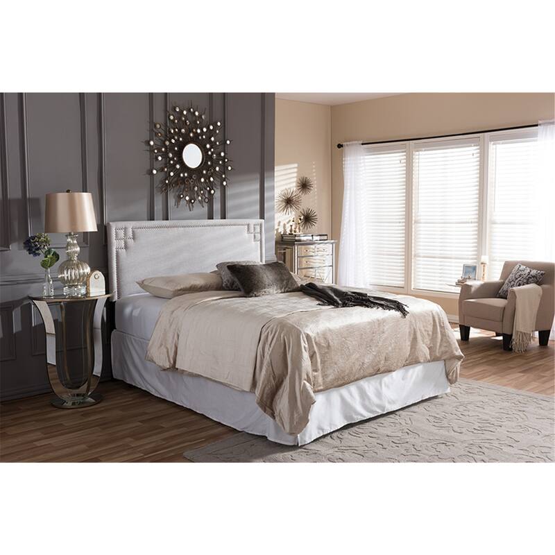 Contemporary Fabric Upholstered Headboard with Adjustable Height and Solid Wood Frame for Stylish Bedrooms