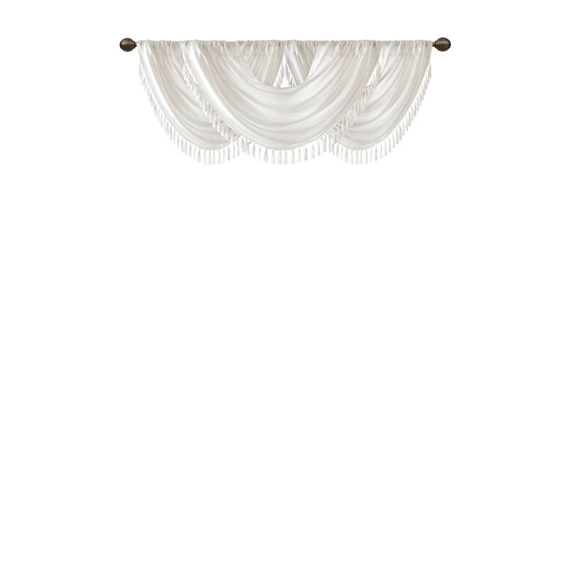 Madison Park Juline Faux Silk Waterfall Embellished Valance - 38 x 46"
