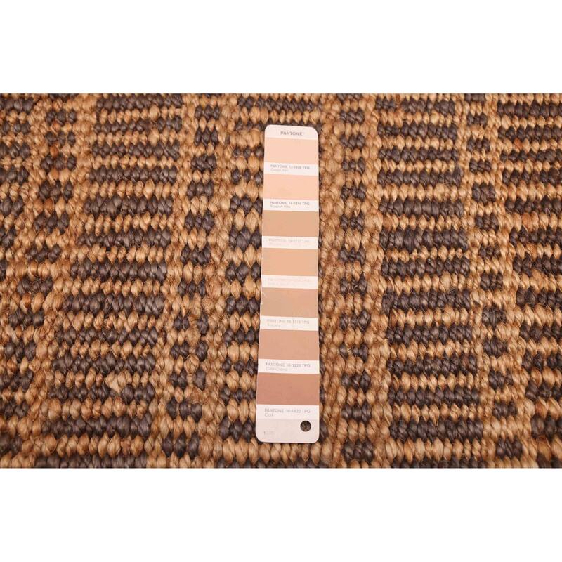 ECARPETGALLERY Braided Weave Palas Denizli Light Brown Jute Rug - 5'5 x 7'6