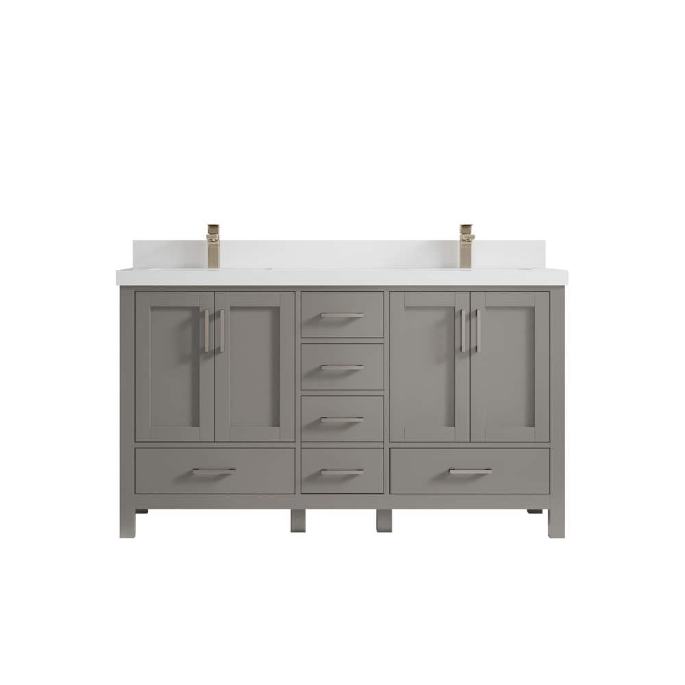 Willow Collections 60 in. W x 22 in. D Malibu Double Sink Bathroom Vanity with Countertop