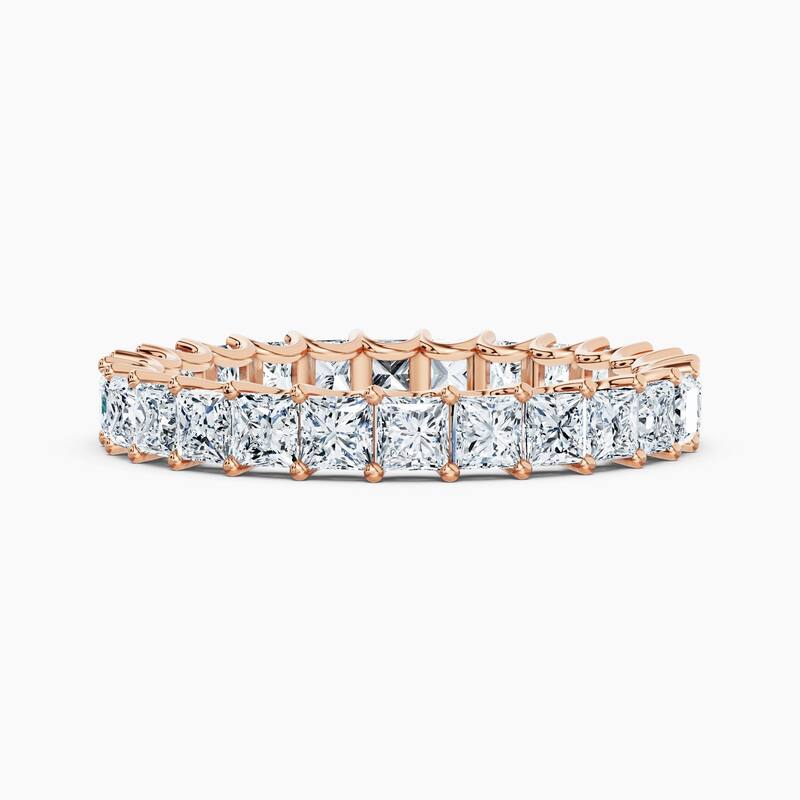 Auriya 14k Gold Princess Lab Grown Diamond Eternity Band 2.60 - 11.25 ct. tw. (F-G, VS) - 2.60 ct. wt. - 6.5 - Rose