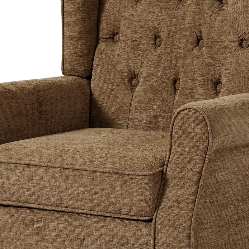 Button-Tufted Accent Chair Wingback Armchair - 38"H
