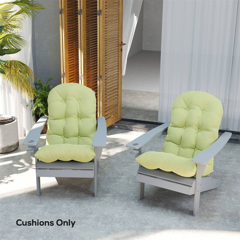 Adirondack Chair Cushion Set with Thick Padding UV Resistant Polyester Outdoor Seat and Back Cushions