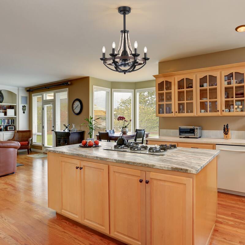 22-Inch Distressed White 7-Blade Crystal Chandelier Ceiling Fan with Light and Remote