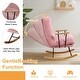 preview thumbnail 7 of 15, VECELO Rocking Chair Nursery Teddy Fabric Modern Upholstered Glider Rocker with High Backrest for Living Room & Bedroom