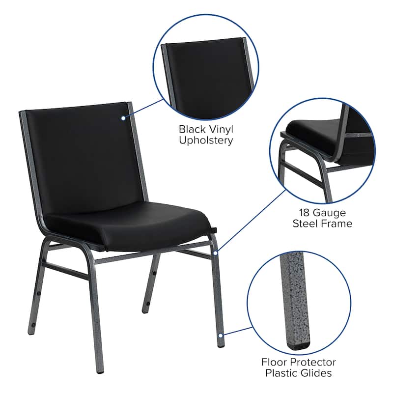 4 Pack Heavy Duty Stack Chair - 21"D x 19.75"W x 31.25"H