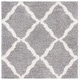 preview thumbnail 88 of 162, SAFAVIEH Dallas Shag Giusy Trellis 1.5-inch Thick Rug 10' Square - Grey/Ivory - Square